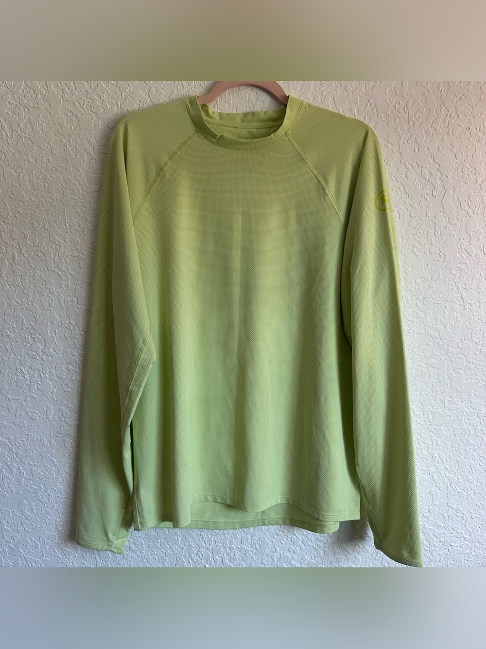 Backcountry Men's Tahoe Sun Long-Sleeve Crew Shirt Shadow Lime Green UPF Medium